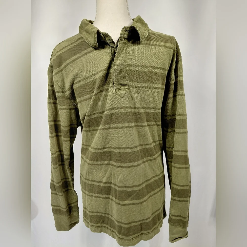The North Face Green Striped Rugby